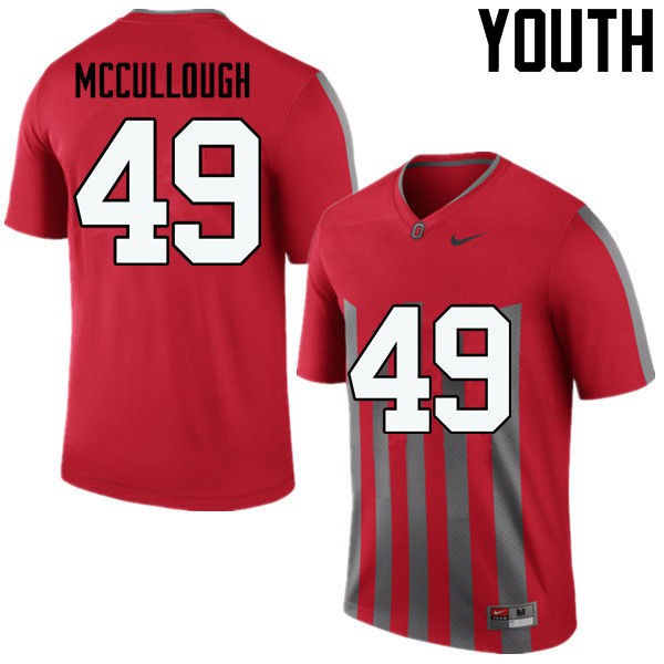 Ohio State Buckeyes #49 Liam McCullough Youth Stitch Jersey Throwback OSU62643